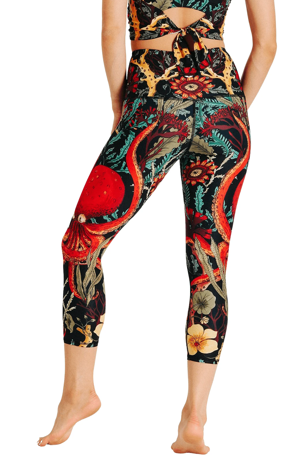 Coral My Name Printed Yoga Crops 5 Coral My Name Printed Yoga Crops - Image 5