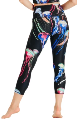 Electric Flow Printed Yoga Crops -YOGA DEMOCRACY Sales 1201 EFlow back removebg