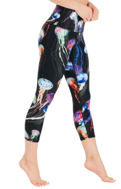 Electric Flow Printed Yoga Crops -YOGA DEMOCRACY Sales 1201 EFlow right removebg