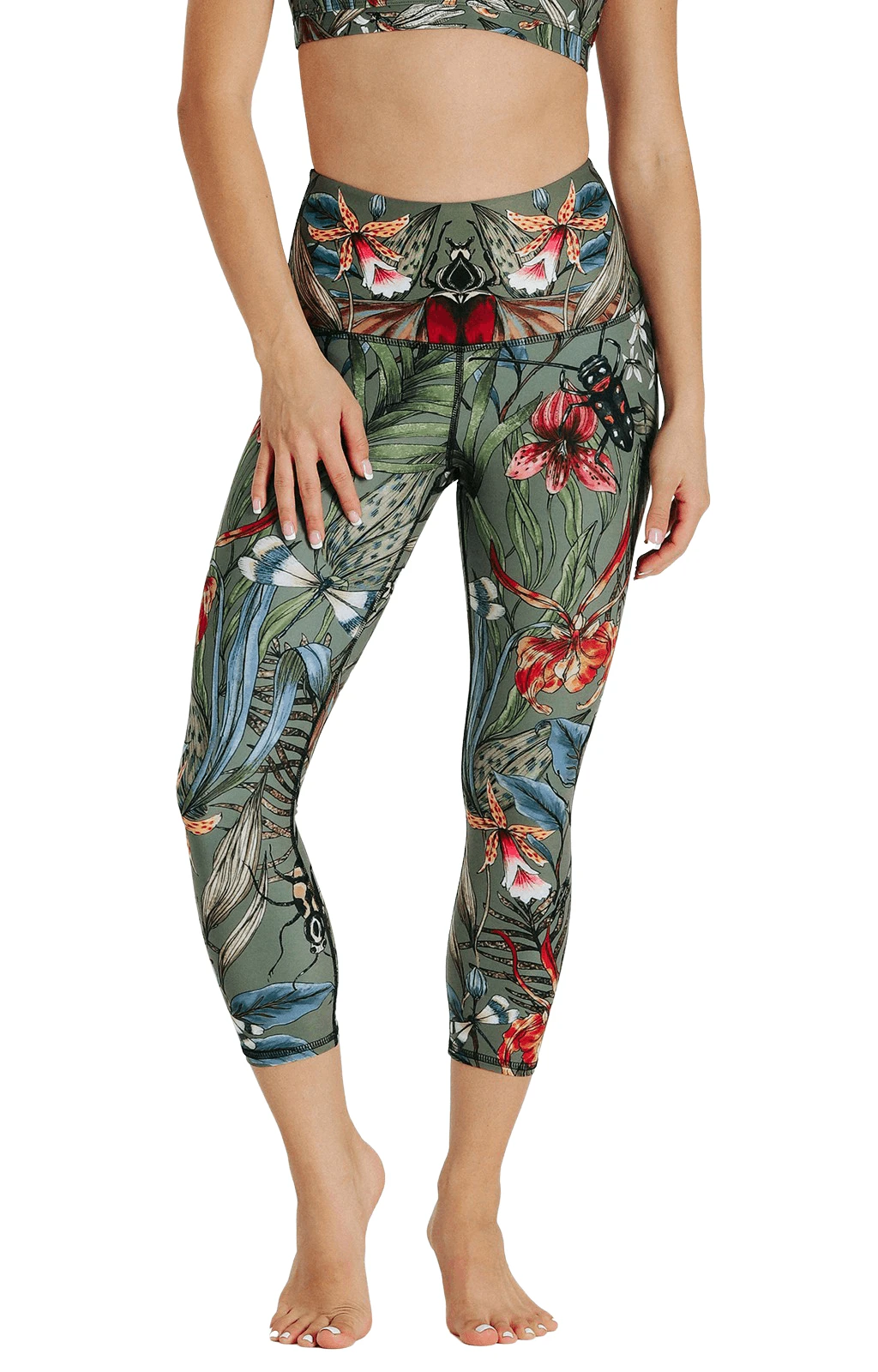 Green Thumb Printed Yoga Crops 2 Green Thumb Printed Yoga Crops - Image 2