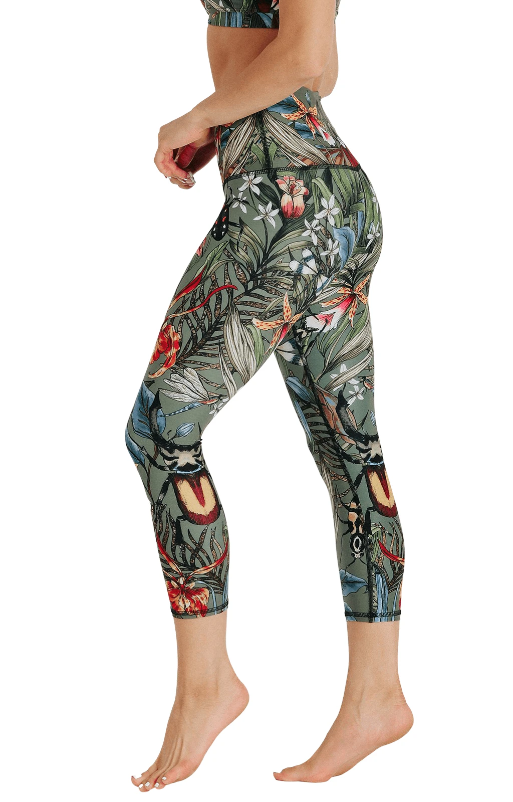 Green Thumb Printed Yoga Crops 3 Green Thumb Printed Yoga Crops - Image 3