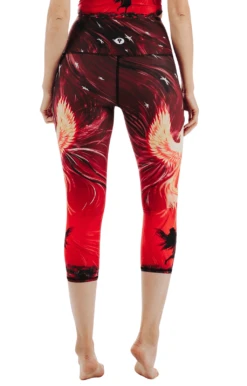 Phoenix Rising Printed Yoga Crops -YOGA DEMOCRACY Sales 1201 Phoenix back removebg removebg
