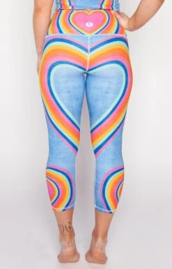 Rainbow Love Printed Yoga Crops -YOGA DEMOCRACY Sales 1201 RainbowLove Back