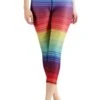 Rainbow Stripe Printed Yoga Crops -YOGA DEMOCRACY Sales 1201 Rainbow 6