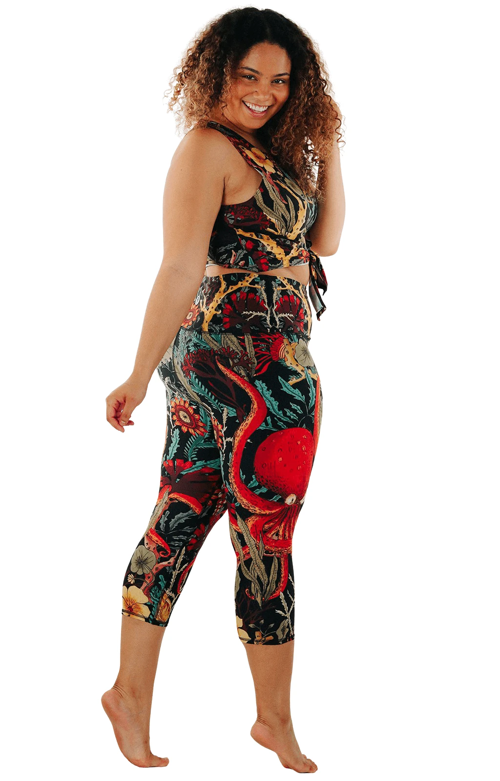 Coral My Name Printed Yoga Crops 7 Coral My Name Printed Yoga Crops - Image 7