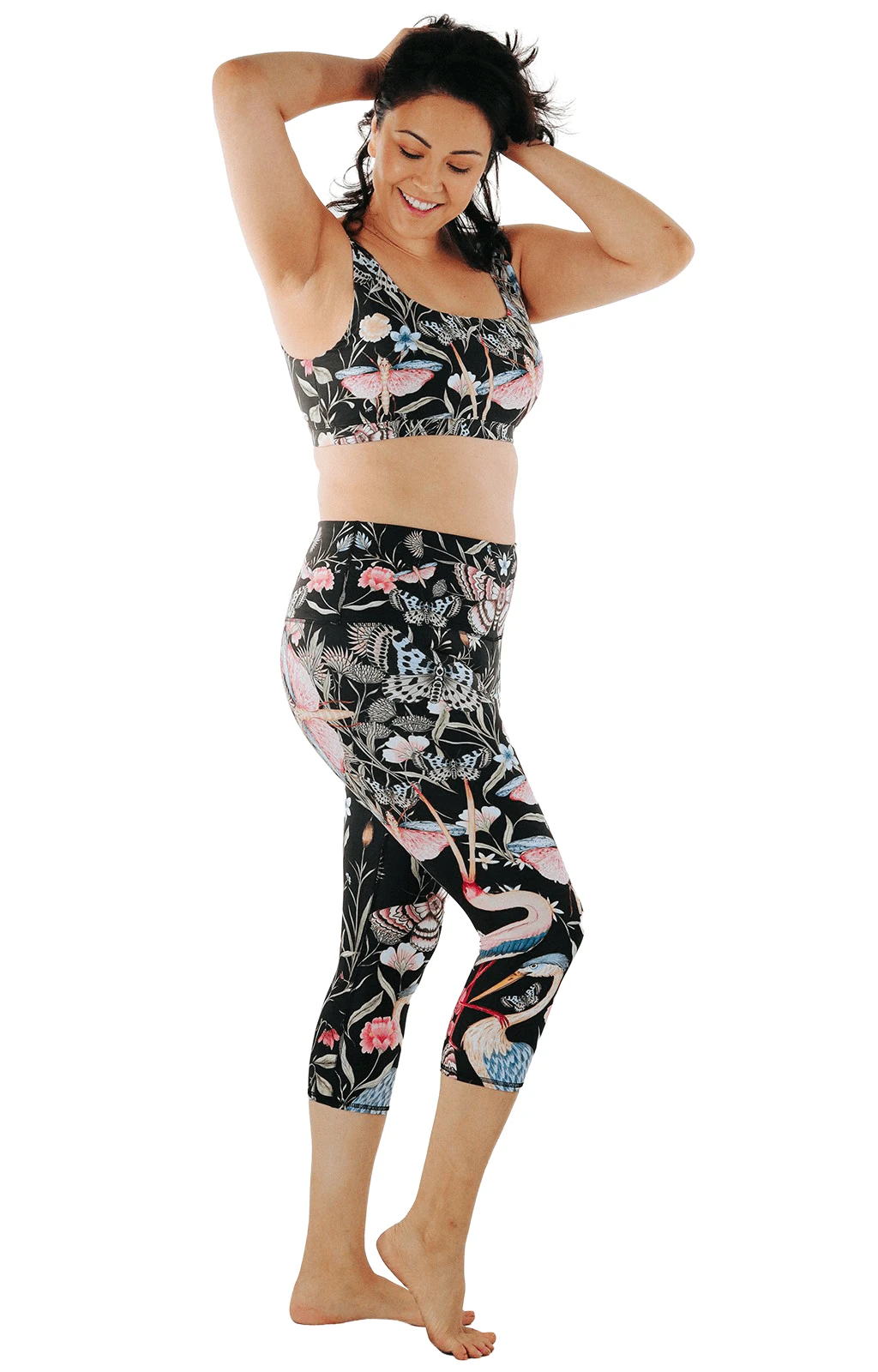 Pretty In Black Printed Yoga Crops 6 Pretty In Black Printed Yoga Crops - Image 6