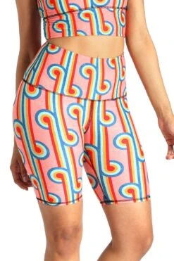 Biker Shorts In Rainbow Chaser