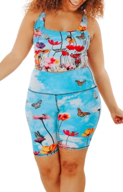 Biker Shorts In Flower Bomb 10 Biker Shorts In Flower Bomb -YOGA DEMOCRACY Sales 1304 flowerbomb front removebg