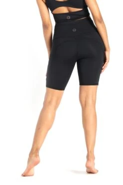 Utility Biker Short In Jet Black -YOGA DEMOCRACY Sales 1306 SOLIDS BACK