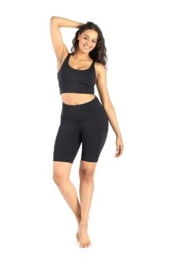 Utility Biker Short In Jet Black -YOGA DEMOCRACY Sales 1306 SOLIDS FULL 1