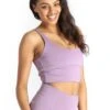 Limitless Sports Bra In Amethyst - Medium Support, A - E Cups -YOGA DEMOCRACY Sales 1306 SOLIDS PURP FRONT
