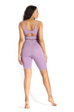 Utility Biker Short In Amethyst -YOGA DEMOCRACY Sales 1306 SOLIDS PURPLE FULL 3