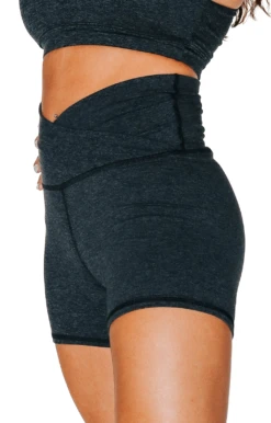 Movement Short In Charcoal Heather -YOGA DEMOCRACY Sales 1307 Charcoal right removebg