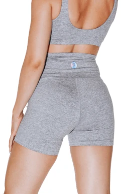 Movement Short In Silver Heather -YOGA DEMOCRACY Sales 1307 SIlverHeather Back removebg