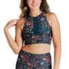Free Range Sports Bra In Festival Denim -YOGA DEMOCRACY Sales 150478 Festival demin front2