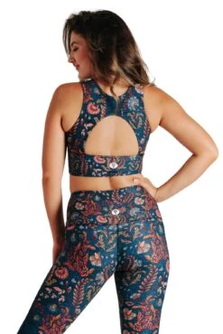 Free Range Sports Bra In Festival Denim -YOGA DEMOCRACY Sales 150478 Festival demin Back1