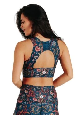 Free Range Sports Bra In Festival Denim -YOGA DEMOCRACY Sales 150478 Festival demin Back2