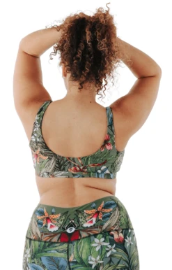 Everyday Sports Bra In Green Thumb - Medium Support, A - E Cups -YOGA DEMOCRACY Sales 1505 GreenThumb back removebg