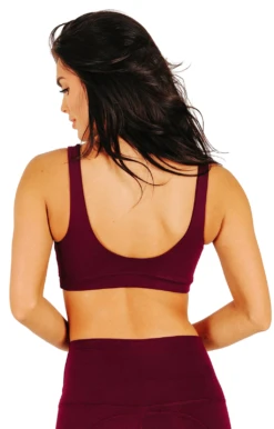Everyday Sports Bra In Maroon - Medium Support, A - E Cups 5 Everyday Sports Bra In Maroon - Medium Support, A - E Cups -YOGA DEMOCRACY Sales 1505 Maroon Back removebg