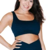 Everyday Sports Bra In Navy Blue Heather - Medium Support, A - E Cups -YOGA DEMOCRACY Sales 1505 NavyBlueHeather Front removebg