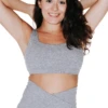 Everyday Sports Bra In Silver Heather - Medium Support, A - E Cups -YOGA DEMOCRACY Sales 1505 SIlverHeather Front removebg