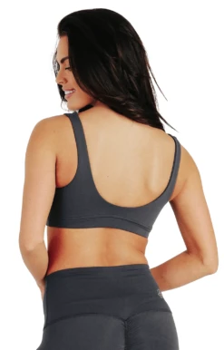 Everyday Sports Bra In Steele Gray - Medium Support, A - E Cups 5 Everyday Sports Bra In Steele Gray - Medium Support, A - E Cups -YOGA DEMOCRACY Sales 1505 SteeleGray Back removebg