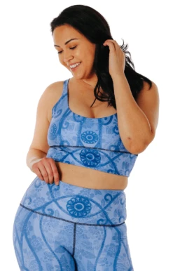 Limitless Sports Bra In Peaceful Warrior - Medium Support, A - E Cups -YOGA DEMOCRACY Sales 1506 peaceful front removebg