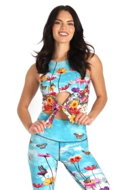 Reversible Knot Top In Flower Bomb -YOGA DEMOCRACY Sales 1606 FLOWER BOMB 9