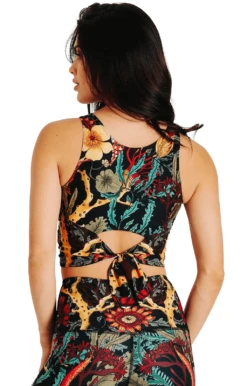 Reversible Knot Top In Coral My Name -YOGA DEMOCRACY Sales 1606 CORAL BACK1