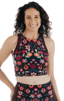 Reversible Knot Top In Folklore -YOGA DEMOCRACY Sales 1606 Folklore front2 removebg