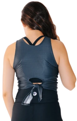 Reversible Knot Top In Sedate Charcoal -YOGA DEMOCRACY Sales 1606 SedateCharcoal back2 removebg