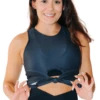 Reversible Knot Top In Sedate Charcoal -YOGA DEMOCRACY Sales 1606 SedateCharcoal front1 removebg