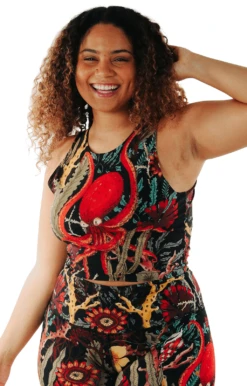 Reversible Knot Top In Coral My Name -YOGA DEMOCRACY Sales 1606 coral front2 removebg