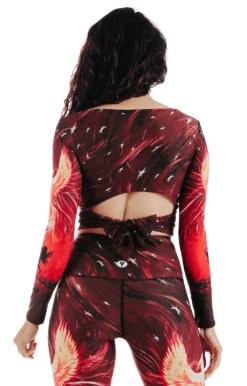 Ballet Barre Long Sleeve In Phoenix Rising -YOGA DEMOCRACY Sales 1608 Phoenix back removebg