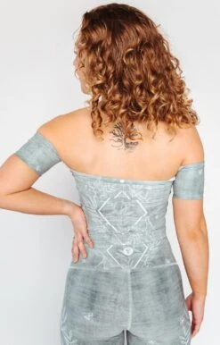 Off The Shoulder Bandeau In Pure Sage -YOGA DEMOCRACY Sales 1609 PureSage Back