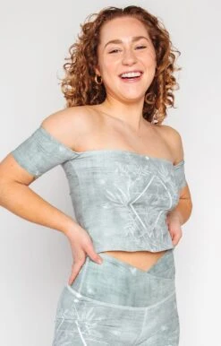 Off The Shoulder Bandeau In Pure Sage