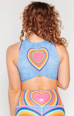 Reversible Twist Top In Rainbow Love -YOGA DEMOCRACY Sales 1611 RainbowLove Back1