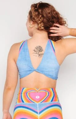 Reversible Twist Top In Rainbow Love -YOGA DEMOCRACY Sales 1611 RainbowLove Back2