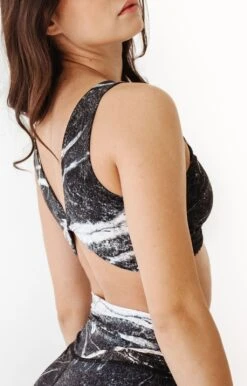 Reversible Twist Top In River Rock -YOGA DEMOCRACY Sales 1611 stone side