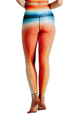 Retro Rainbow Printed Yoga Leggings -YOGA DEMOCRACY Sales Cropped 1103 back1 retrorainbow