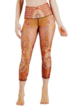 Rad Paisley Printed Yoga Crops -YOGA DEMOCRACY Sales Cropped 1201 front1 radpaisley d725b589 afb0 4dfd b0bd cc9909c57404