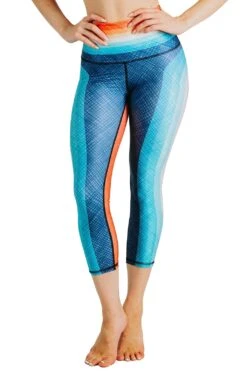 Retro Rainbow Printed Yoga Crops -YOGA DEMOCRACY Sales Cropped 1201 front1 retrorainbow