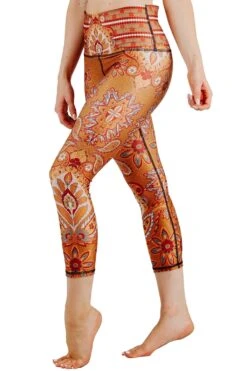 Rad Paisley Printed Yoga Crops