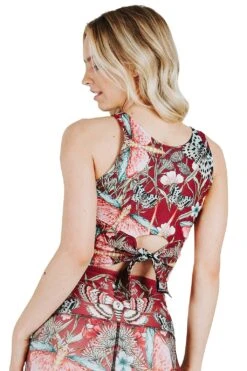 Reversible Knot Top In Pretty In Pink -YOGA DEMOCRACY Sales Cropped 1606KT back1 PrettyInPink