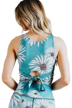 Reversible Knot Top In Flower Child -YOGA DEMOCRACY Sales Cropped 1606KT back2 flowerchild