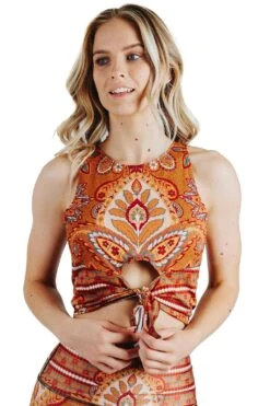 Reversible Knot Top In Rad Paisley 7 Reversible Knot Top In Rad Paisley -YOGA DEMOCRACY Sales Cropped 1606 front1 radpaisley