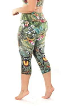 Green Thumb Printed Yoga Crops 13 Green Thumb Printed Yoga Crops -YOGA DEMOCRACY Sales PLUS SIZE 237
