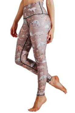 Stokasaurus Printed Yoga Leggings -YOGA DEMOCRACY Sales stokasaurus 1103 side1